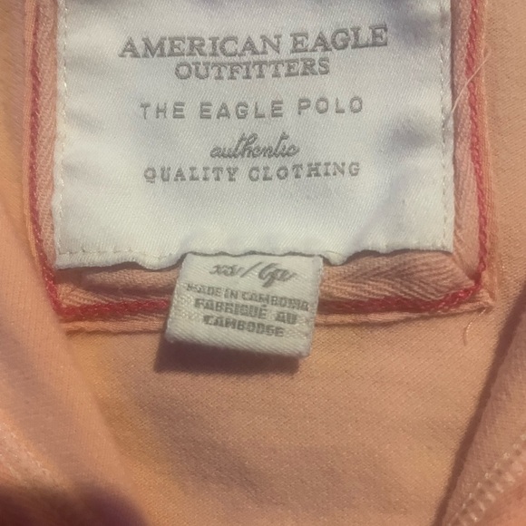 American Eagle Outfitters Peach Polo Shirt y2k - Picture 2 of 2